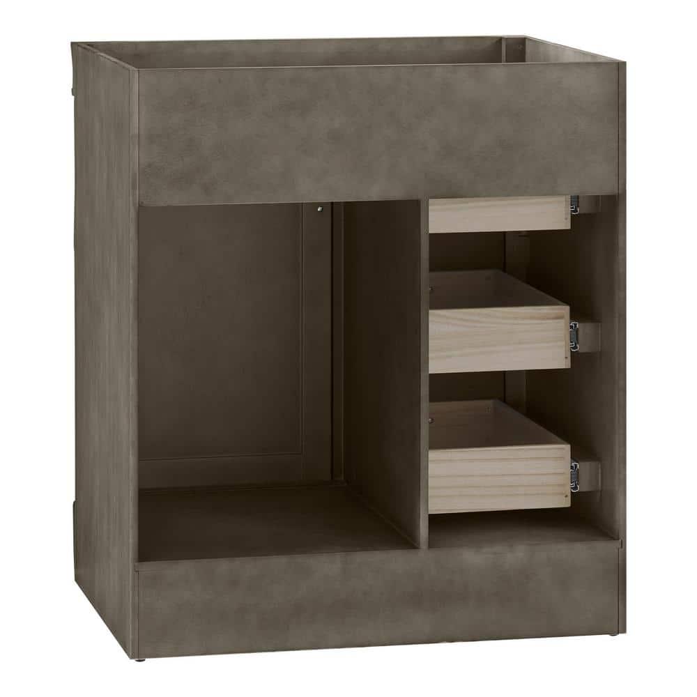 Home Decorators Collection Naples 30 in W Bath Vanity Cabinet Only in Distressed Grey with Left Hand Drawers