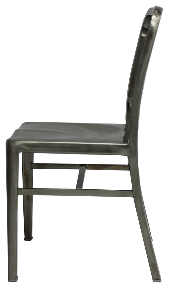 Navy Retro Steel Dining Chair  Set of 2   Industrial   Dining Chairs   by HomeCraftDecor  Houzz