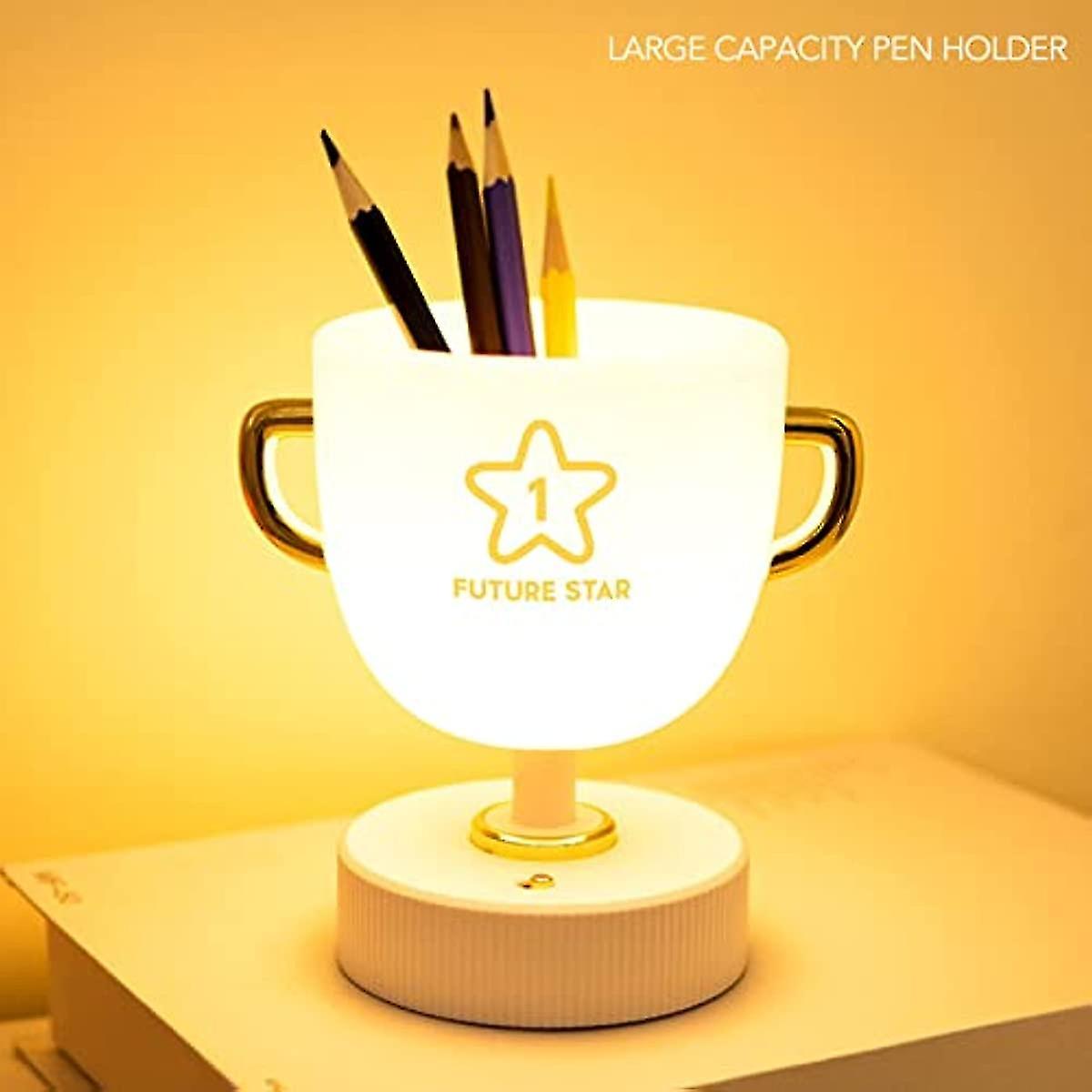 Bedside Lamp With Usb Port  Pen Holder Trophy Night Light Usb Charging Bedroom Bedside Night Light Table Lamp For Graduation Day Gift