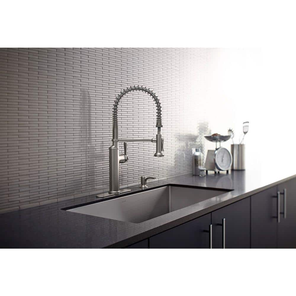 Kohler Sous Pro-Style Single-Handle Pull-Down Sprayer Kitchen Faucet In Vibrant Stainless