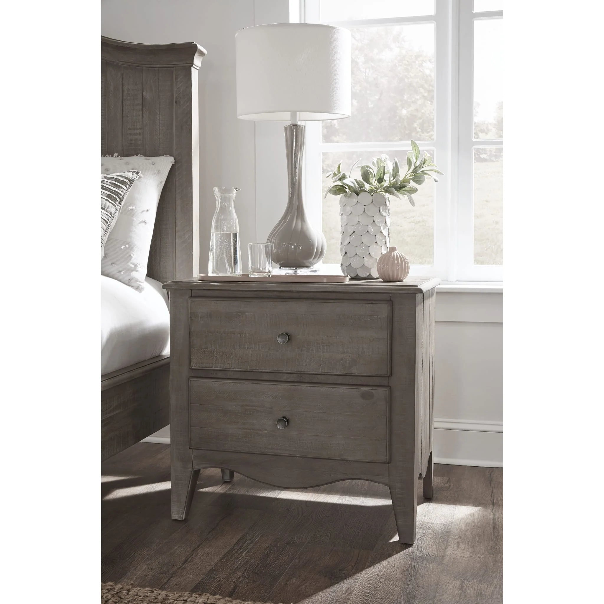 Cottage Taupe 2-Drawer 30 Nightstand