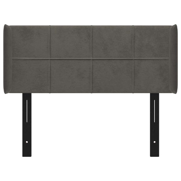 vidaXL Headboard with Ears Dark/Light Gray Velvet - - 37455508