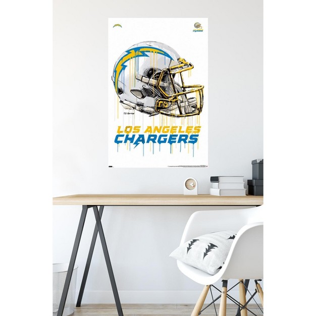 Trends International Nfl Los Angeles Chargers Drip Helmet 20 Unframed Wall Poster Prints