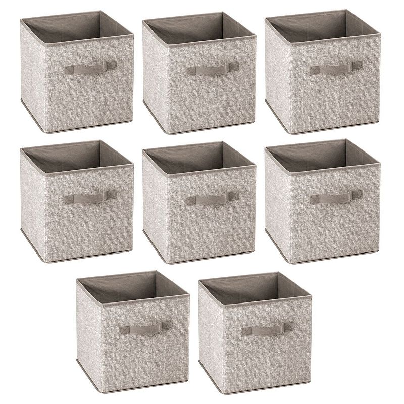 mDesign Soft Fabric Nursery Organizer Bin with Front Handle， 8 Pack