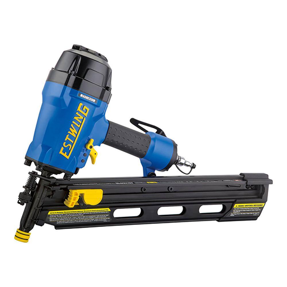 Estwing Pneumatic 21 Degree 3-12 in. Framing Nailer with Adjustable Metal Belt Hook 14 in. NPT Swivel Fitting and Bag EFR2190