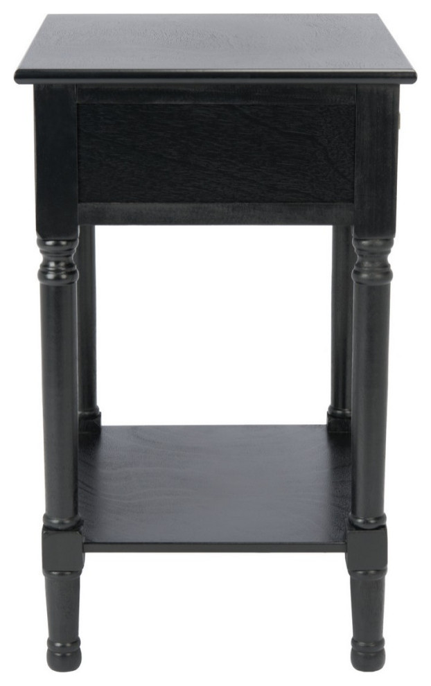 Aurum One Drawer Accent Table Black   Traditional   Side Tables And End Tables   by AED Luxury Home Decor  Houzz