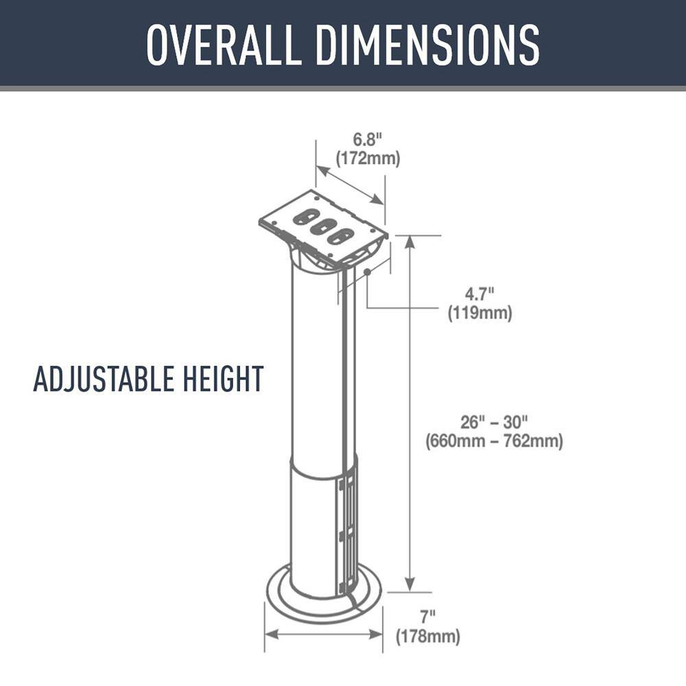 Legrand Wiremold InteGreat Vertical Table Cord Management Transition Channel Kit MRTC