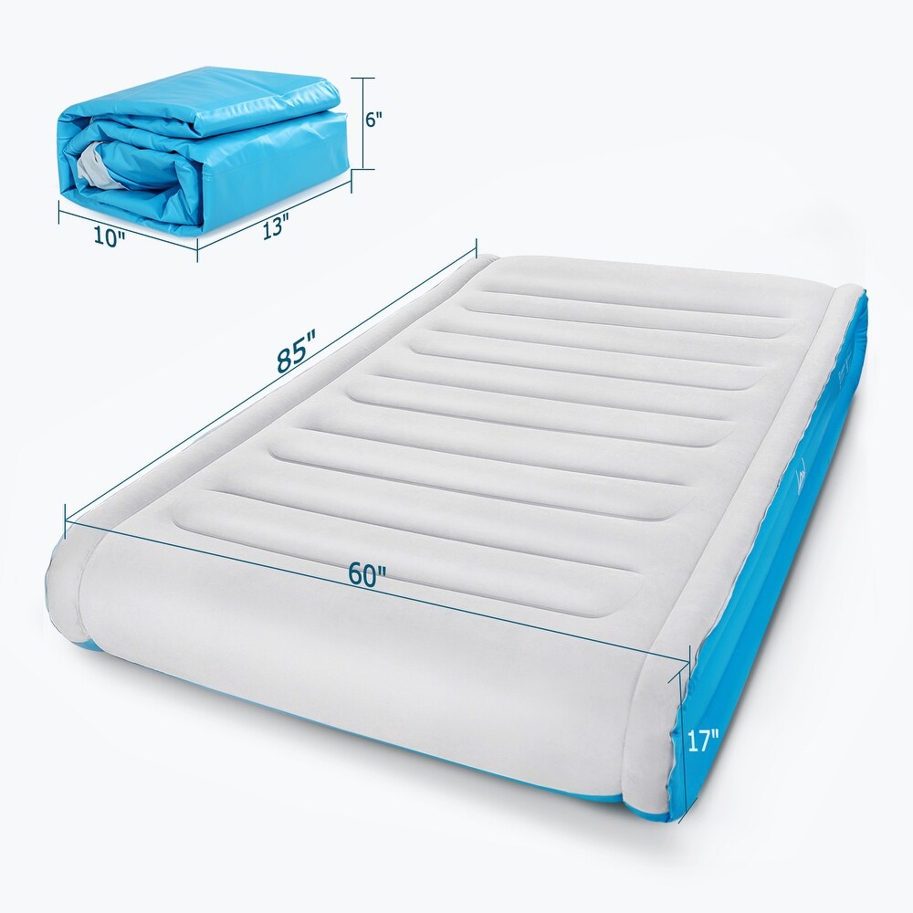 Queen Air Mattress with Built in Pump   Pillow  17'' Height Supportive  Inflatable Mattress for Home   Travel  660 LBS Capacity