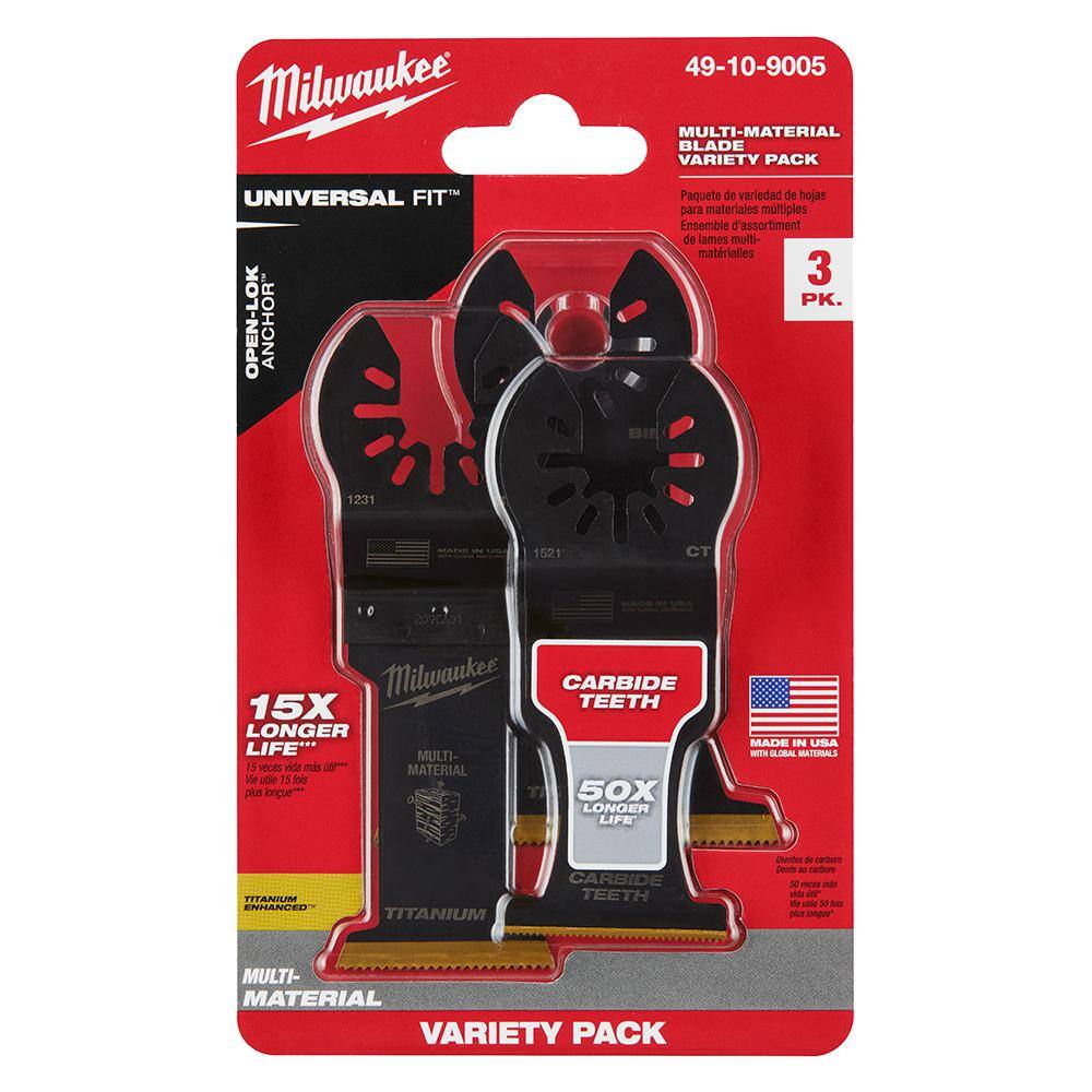 MW Multi-Tool Oscillating Multi-Material Cutting Blade Kit (3-Piece) 49-10-9005