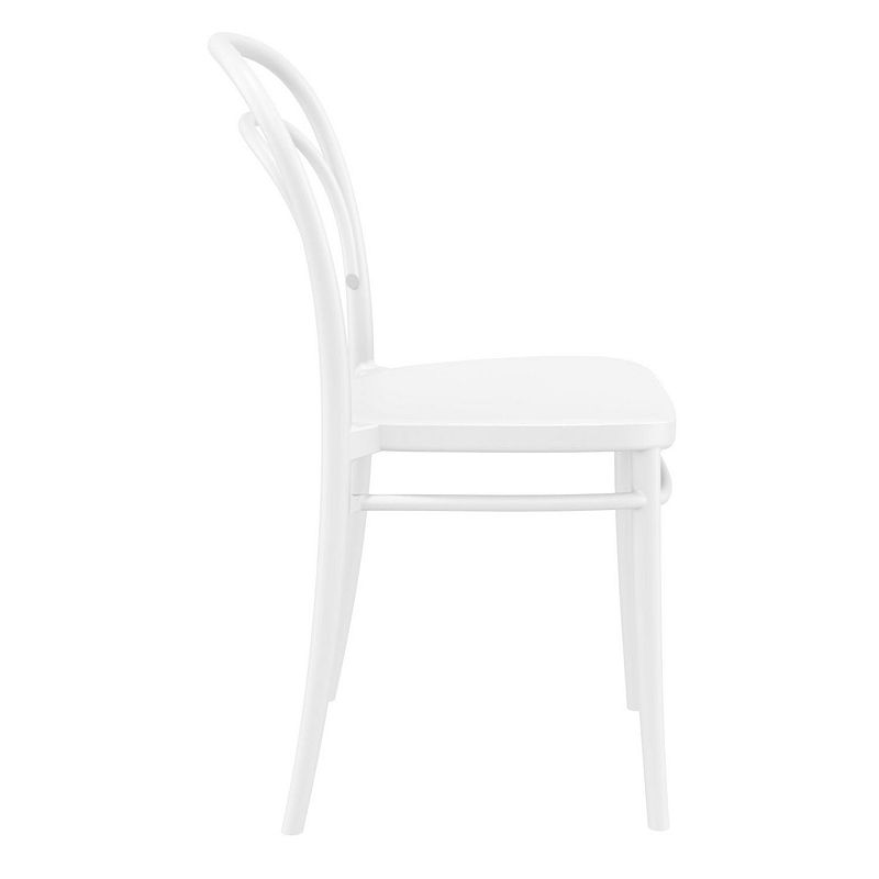 33.5 White Patio Armless Stackable Dining Chair