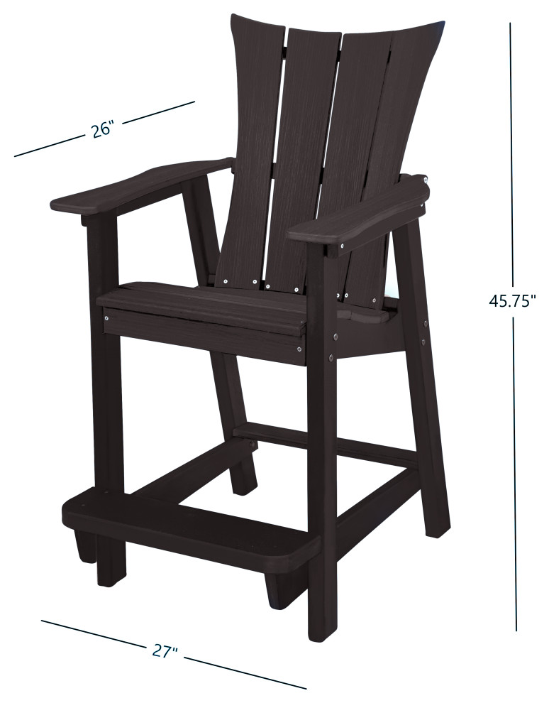 Phat Tommy Poly Balcony Chair Settee  Tall Adirondack Chair Set   Transitional   Outdoor Bar Stools And Counter Stools   by Buyers Choice USA  Houzz