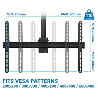 Mount-It 32 in.- 70 in. Large Full Motion TV Ceiling Mount with 25-Degree Tilt 110 lbs. Load Capacity MI-509XL