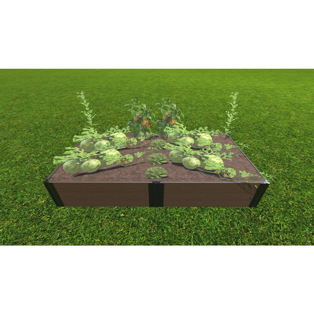 Frame It All 4 ft. x 8 ft. x 16.5 in. Uptown Brown Composite Raised Garden Bed 1 in. Profile 300001440