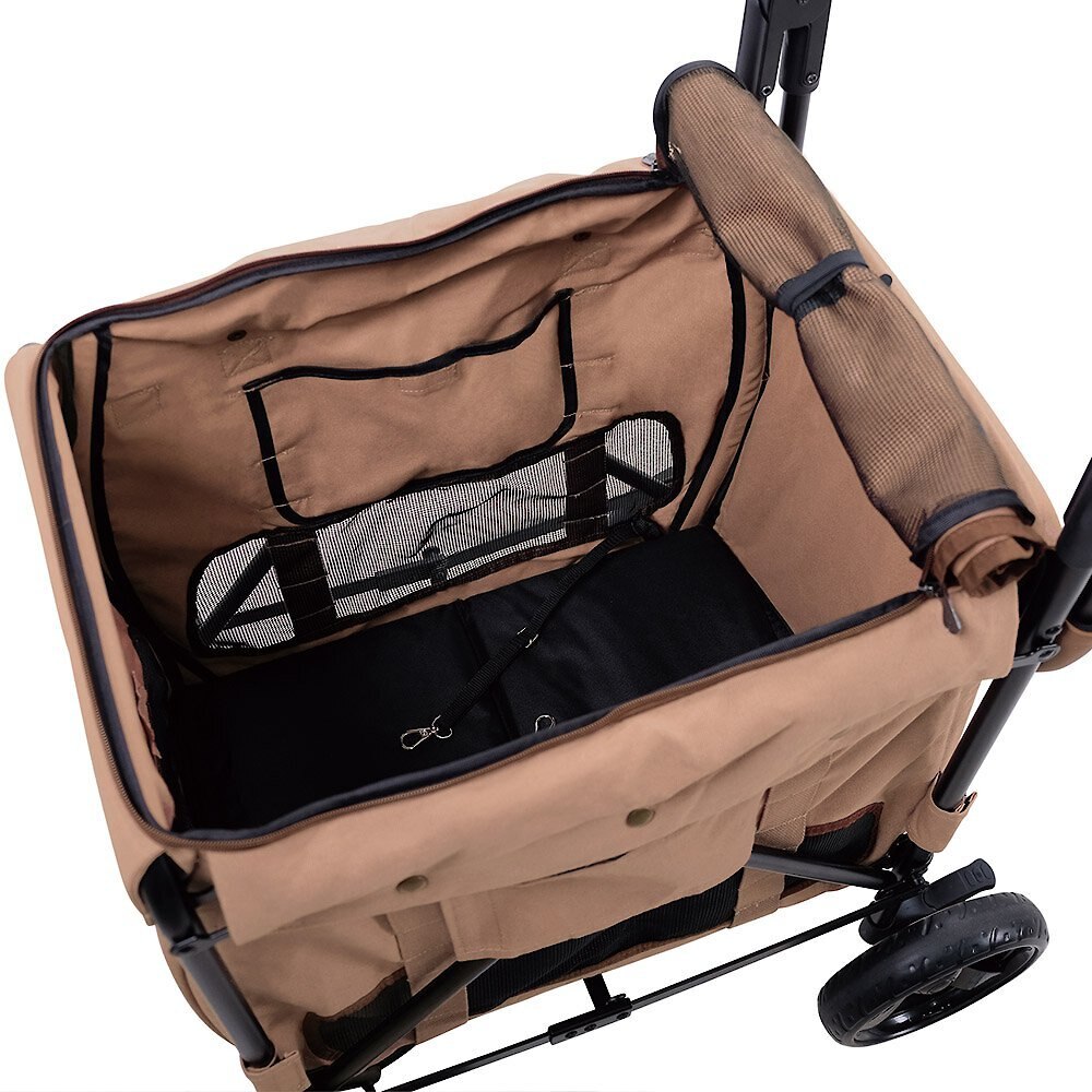 Ibiyaya Gentle Giant Pet Wagon Cat and Dog Stroller， Dirty Peach， Large