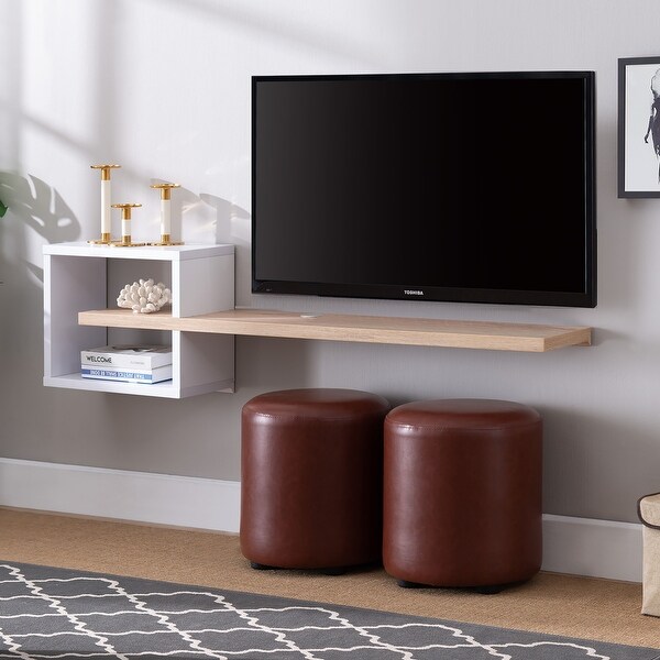 DH BASIC Modern 60-inch Open Shelf Floating TV Stand by Denhour