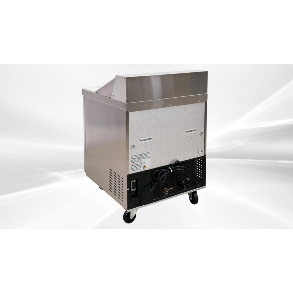 Cooler Depot 27.5 in. W 5.7 cu. ft. Commercial Food Prep Table Refrigerator in Stainless Steel dxxscl1