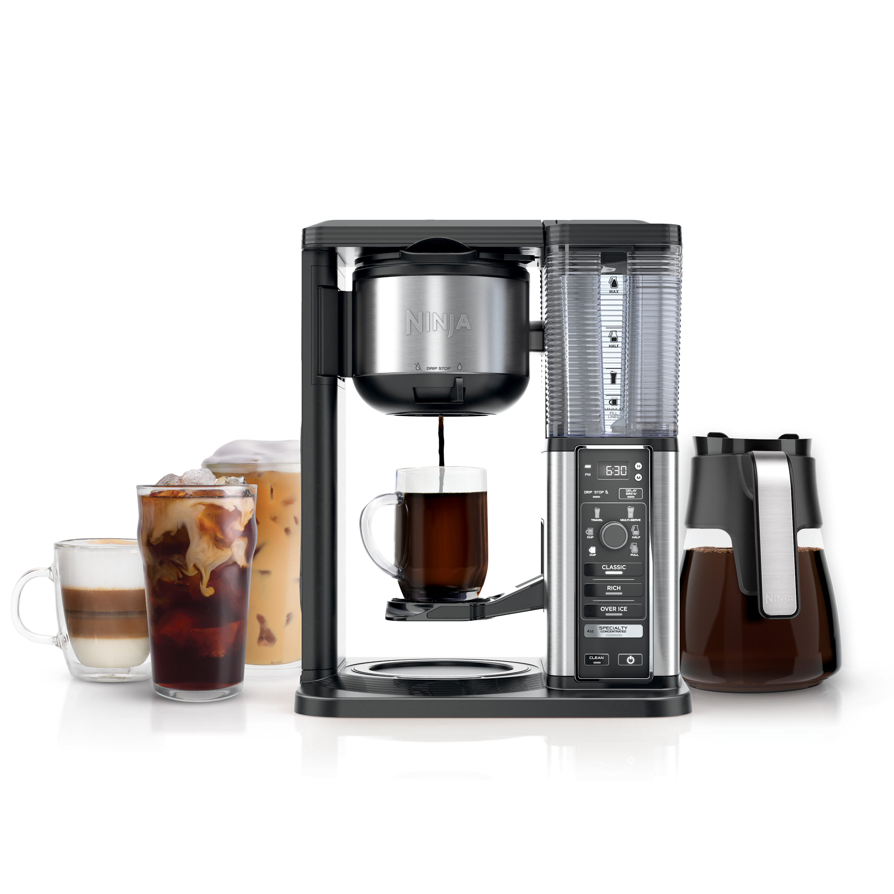 Ninja Specialty Coffee Maker with Fold-Away Frother and Glass Carafe CM401