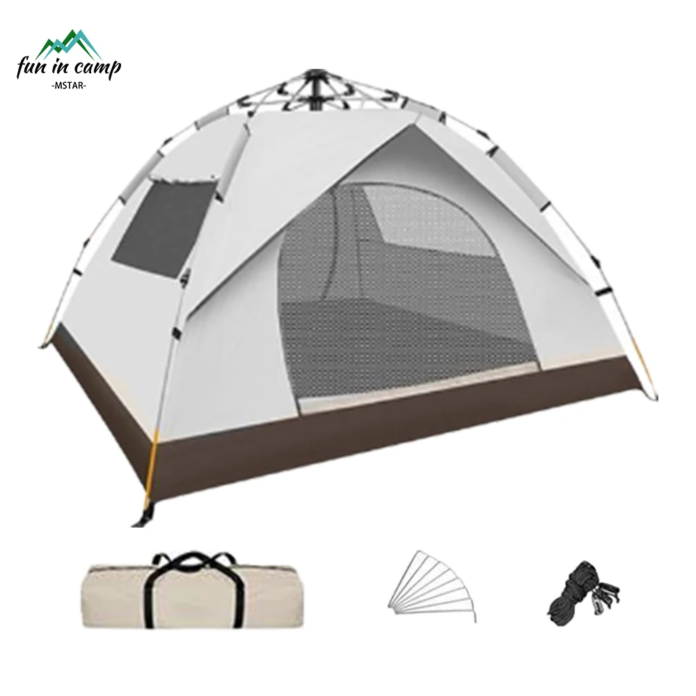 Double Door Uv Protection Tent Outdoor Camping 4 Person Pop Up Instant Open Luxury Tent On Wholesale Price