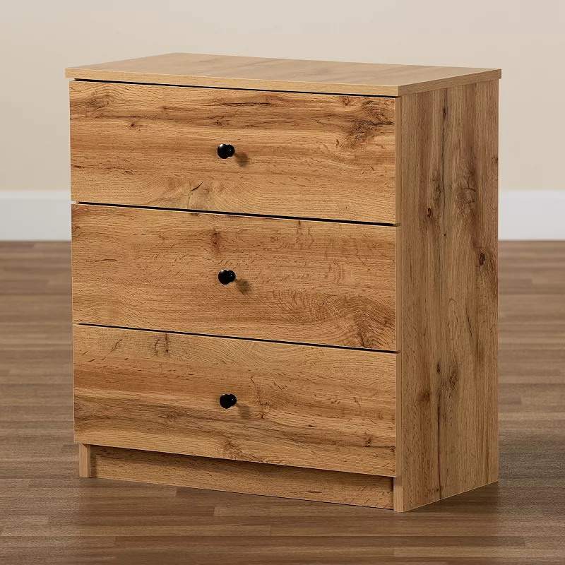 Baxton Studio Decon 3-Drawer Dresser