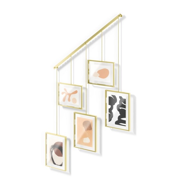 Set Of 5 Exhibit Gallery Picture Frames Matte Brass Umbra