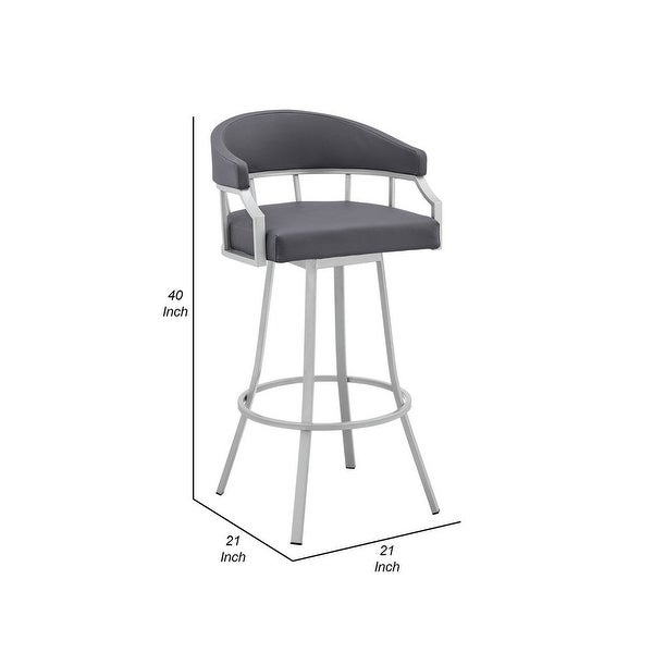 Mayla 30 Inch Swivel Bar Stool， Metal Flared Legs - 40 H x 21 W x 21 L Inches