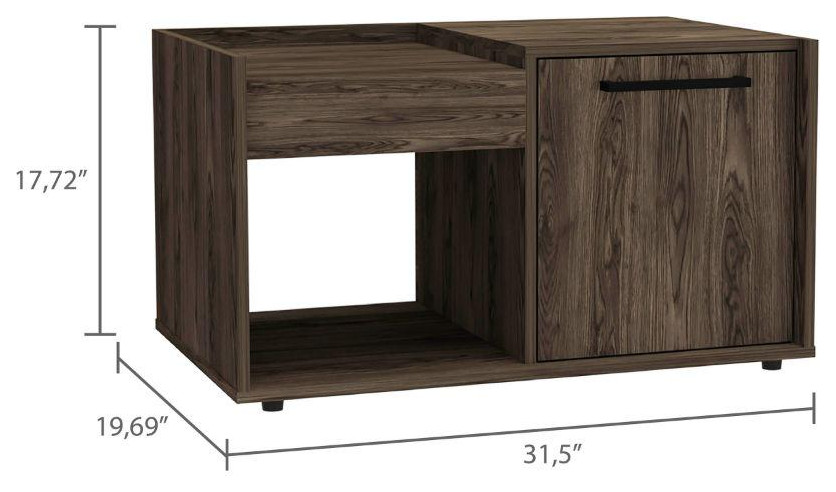 DEPOT E SHOP Ambar Coffee Table  One Open Shelf  One Door Cabinet ...   Contemporary   Coffee Tables   by BisonOffice  Houzz