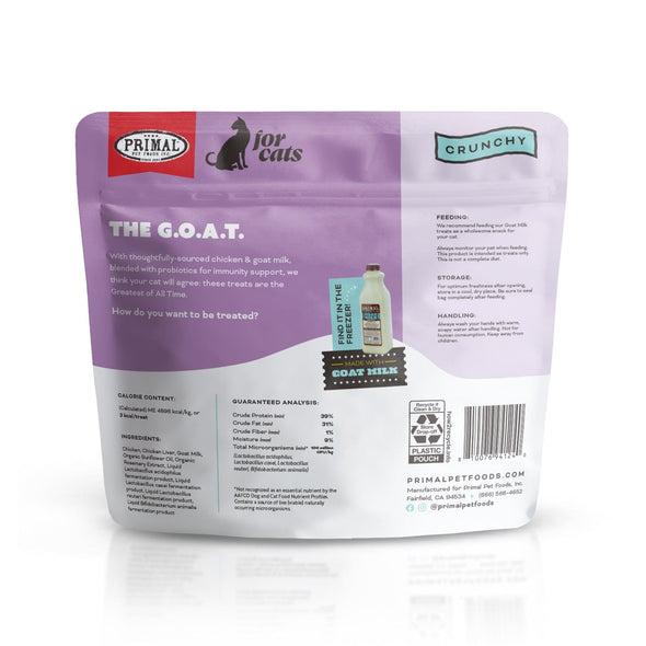 Primal The G.O.A.T. Chicken and Goat Milk Flavored Crunchy Cat Treats， 1;