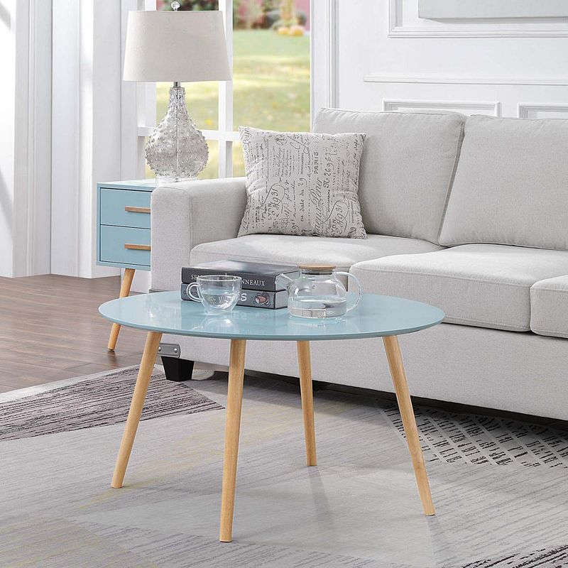 Convenience Concepts Oslo Round Coffee Table， Sea Foam