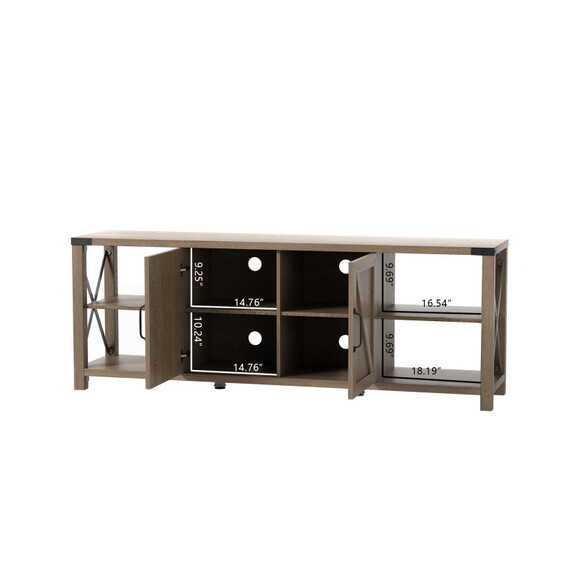 68 TV Stand Wood Metal TV Console Industrial Ente...