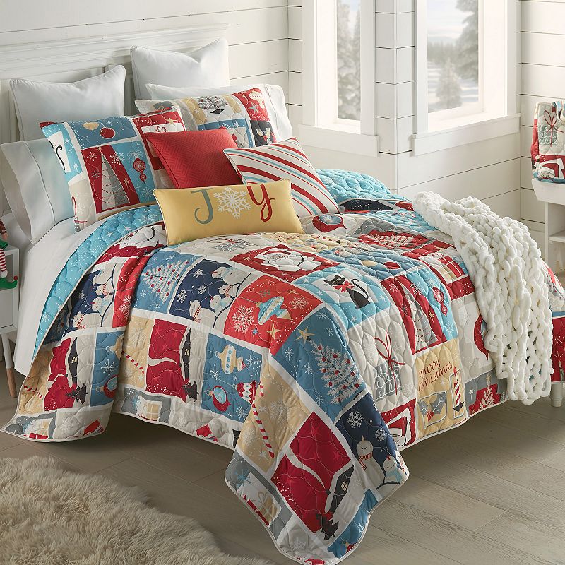 Donna Sharp Retro Christmas Quilt and Sham Set