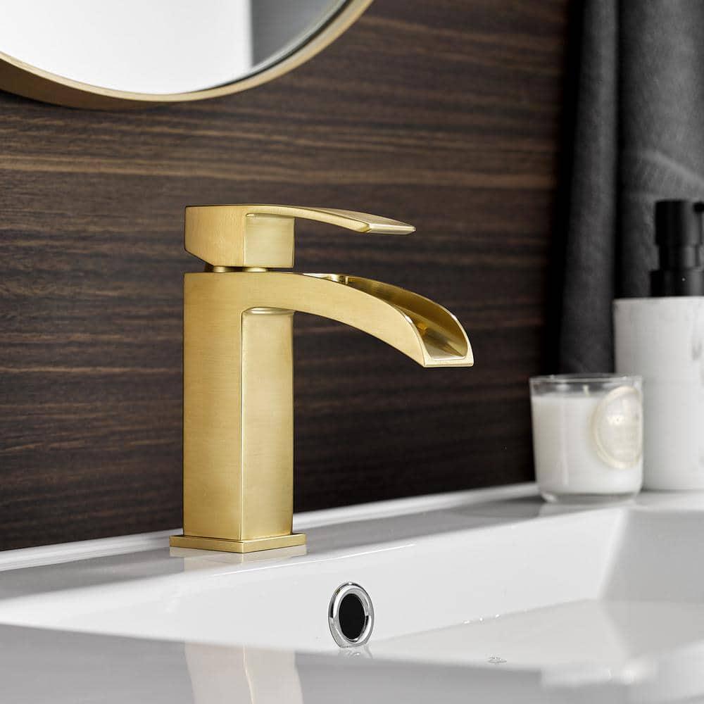 ROSWELL Liberty Single Hole SingleHandle Bathroom Faucet in Brushed Gold