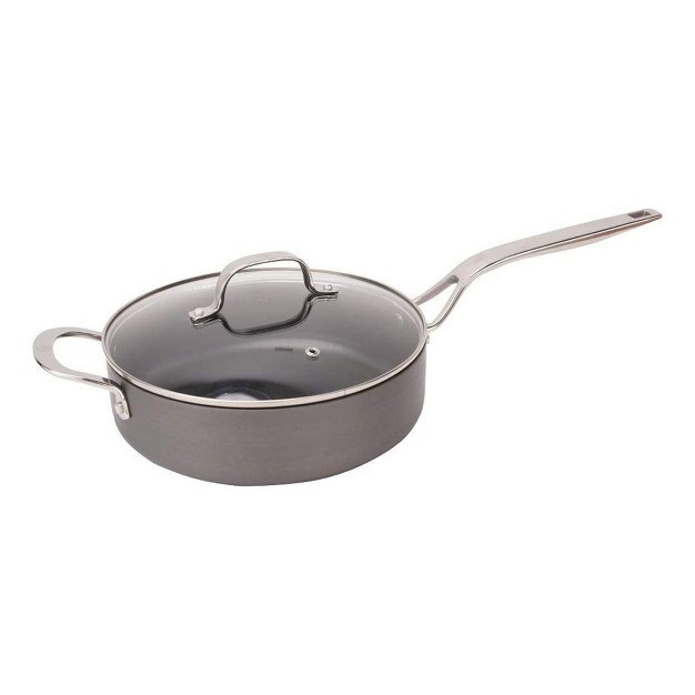 Swiss Diamond Hard Anodized Induction Saute Pan With Tempered Glass Lid