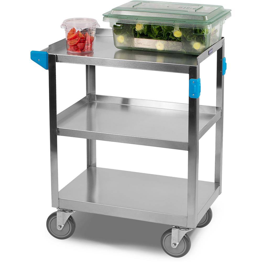 Carlisle 32.5 in. H x 15.5 in. W x 24 in. D Stainless Steel 3-Shelf Utility Cart UC3031524