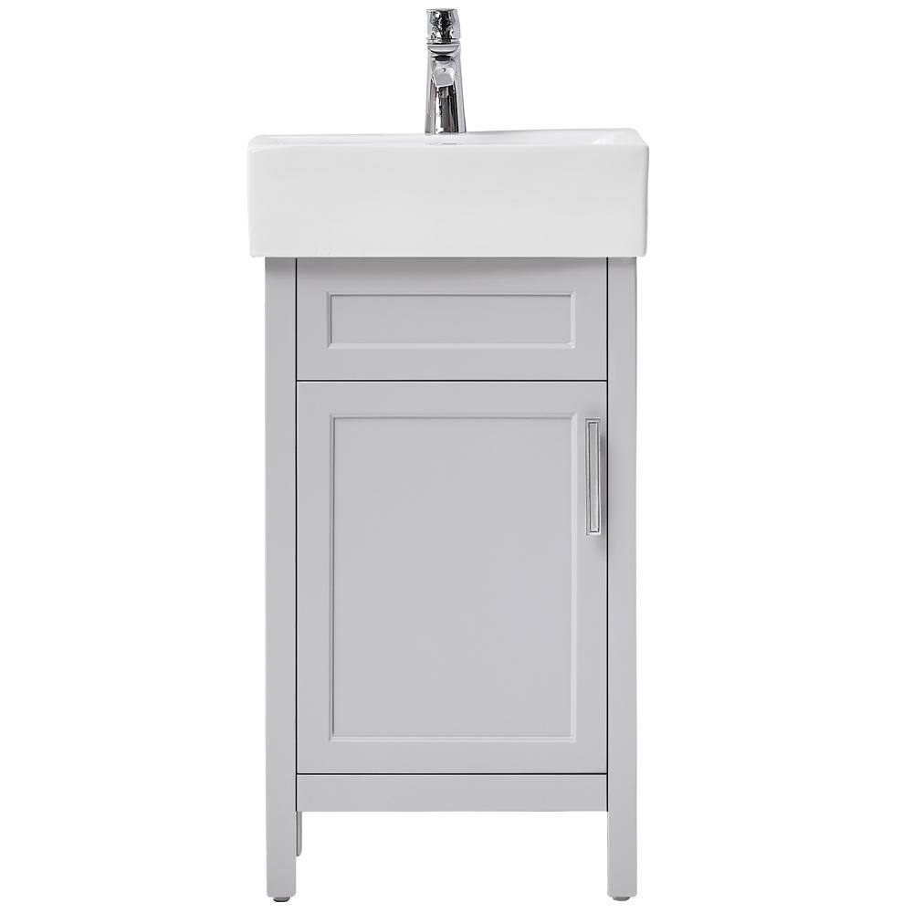 Home Decorators Collection Arvesen 18 in. W x 12 in. D x 35 in. H Bath Vanity in Dove Grey with Ceramic Vanity Top in White with White Sink Arvesen 18G