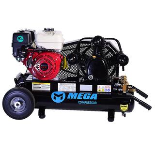 Mega Compressor 10 Gal. 9 HP 175 PSI Portable Dual Wheeled Gas Air Compressor MP-9010HG