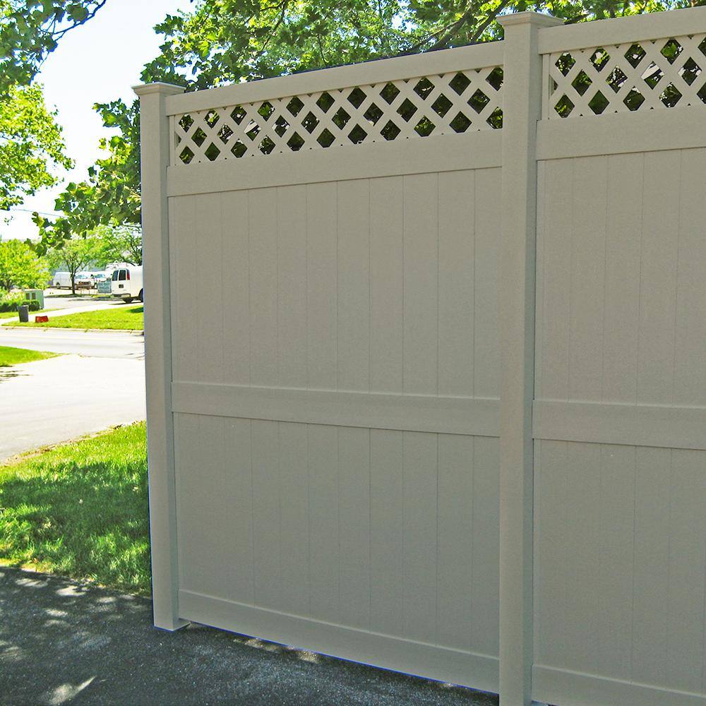 Weatherables Ashton 8 ft. H x 8 ft. W White Vinyl Privacy Fence Panel Kit PWPR-LAT-8X8