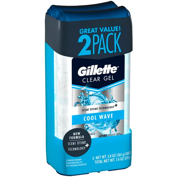 Gillette 7.6 oz Clear Gel Cool Wave Deodorant 2-Pack