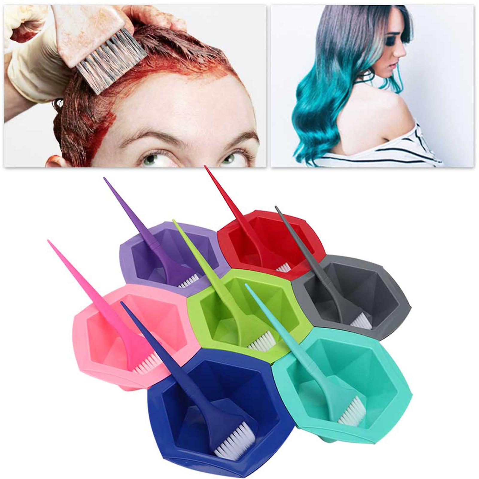 7 Set Hair Dyeing Bowl Brush Kit Colorful Hairdressing Hair Dye Supplies Toolshair Dyeing Kit