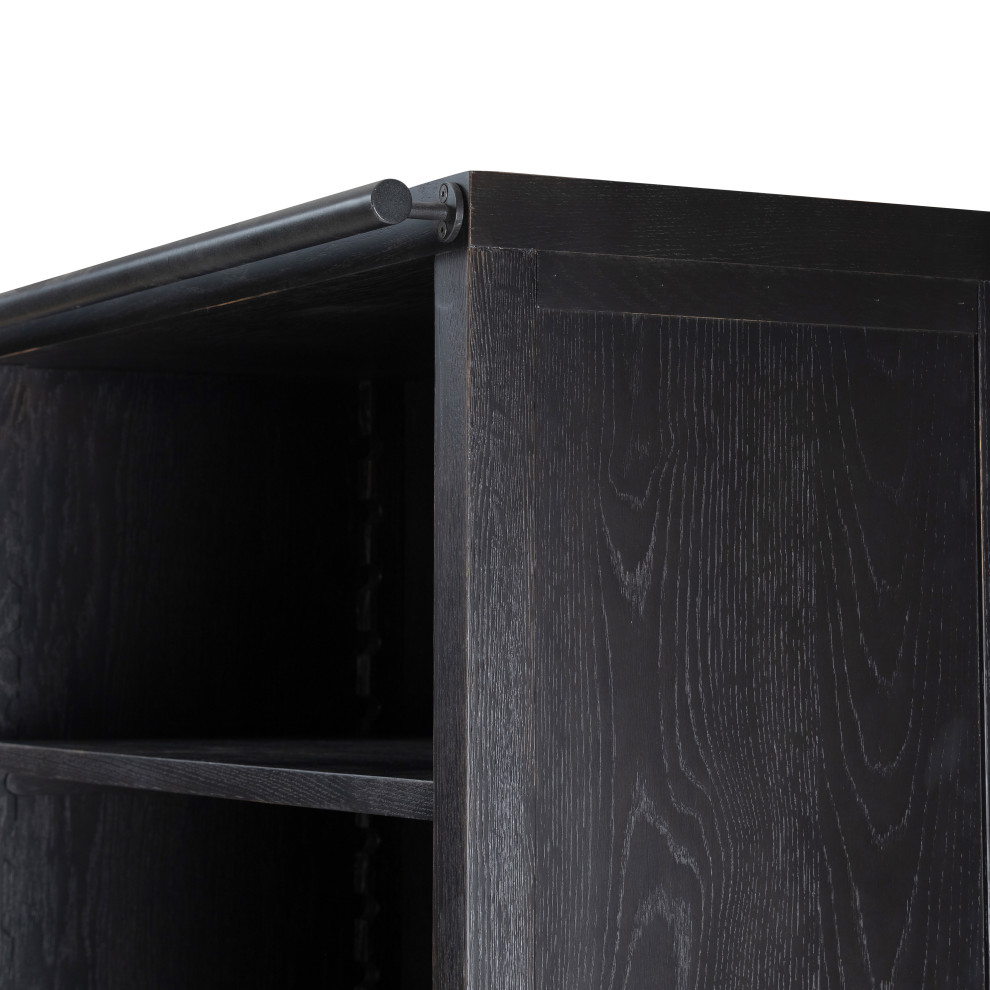 Admont Bookcase Worn Black Veneer   Transitional   Bookcases   by Zin Home  Houzz