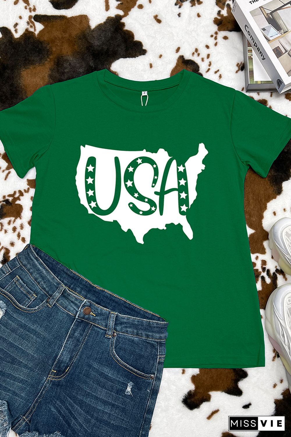 USA 4th of July Short Sleeve Graphic Tee Wholesale