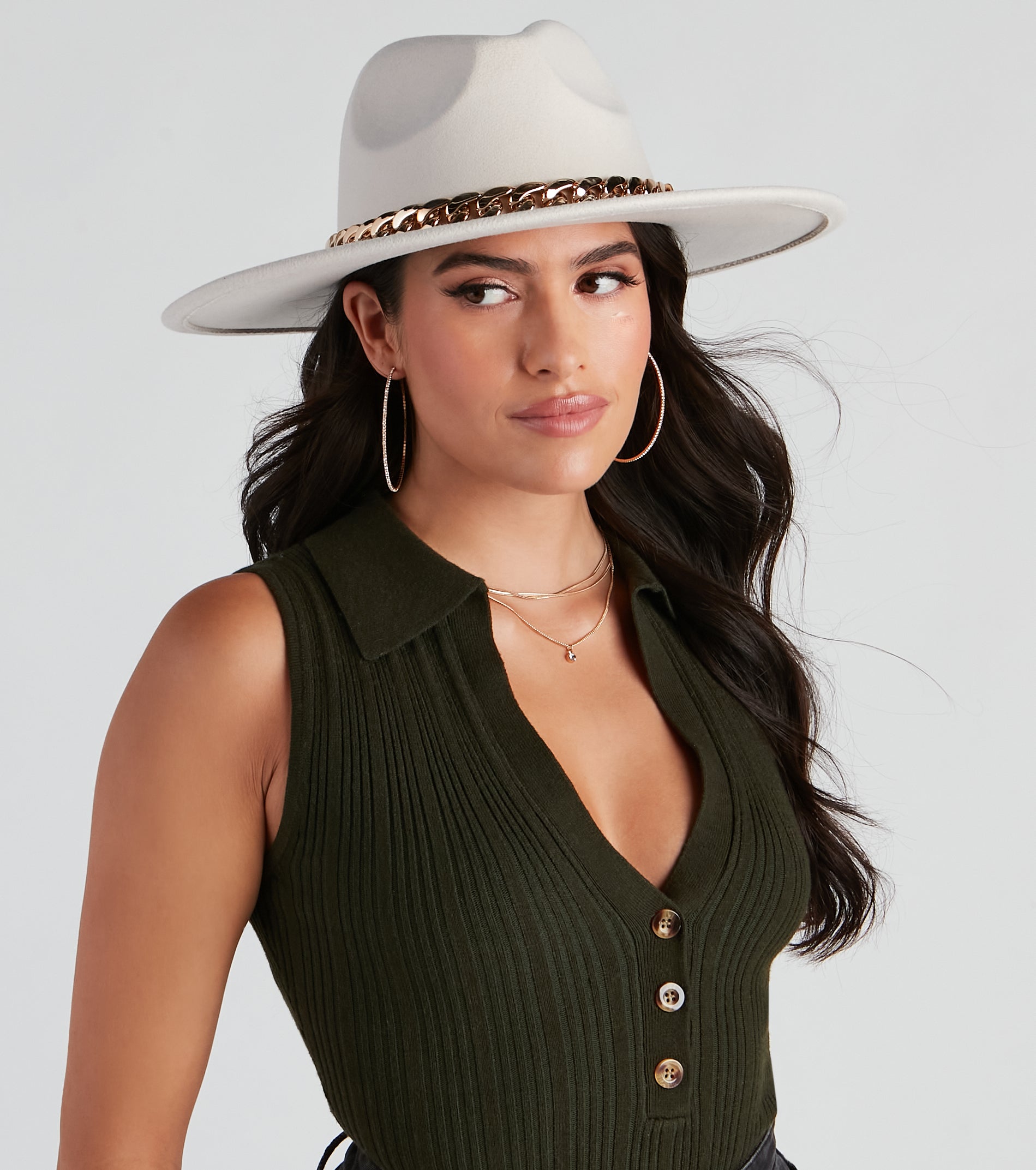 Western Girl Chain Band Panama Hat