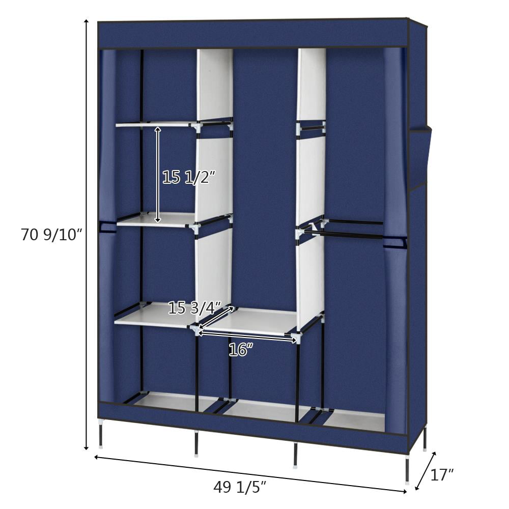 Zimtown Wardrobe Rack Portable Closets, Blue