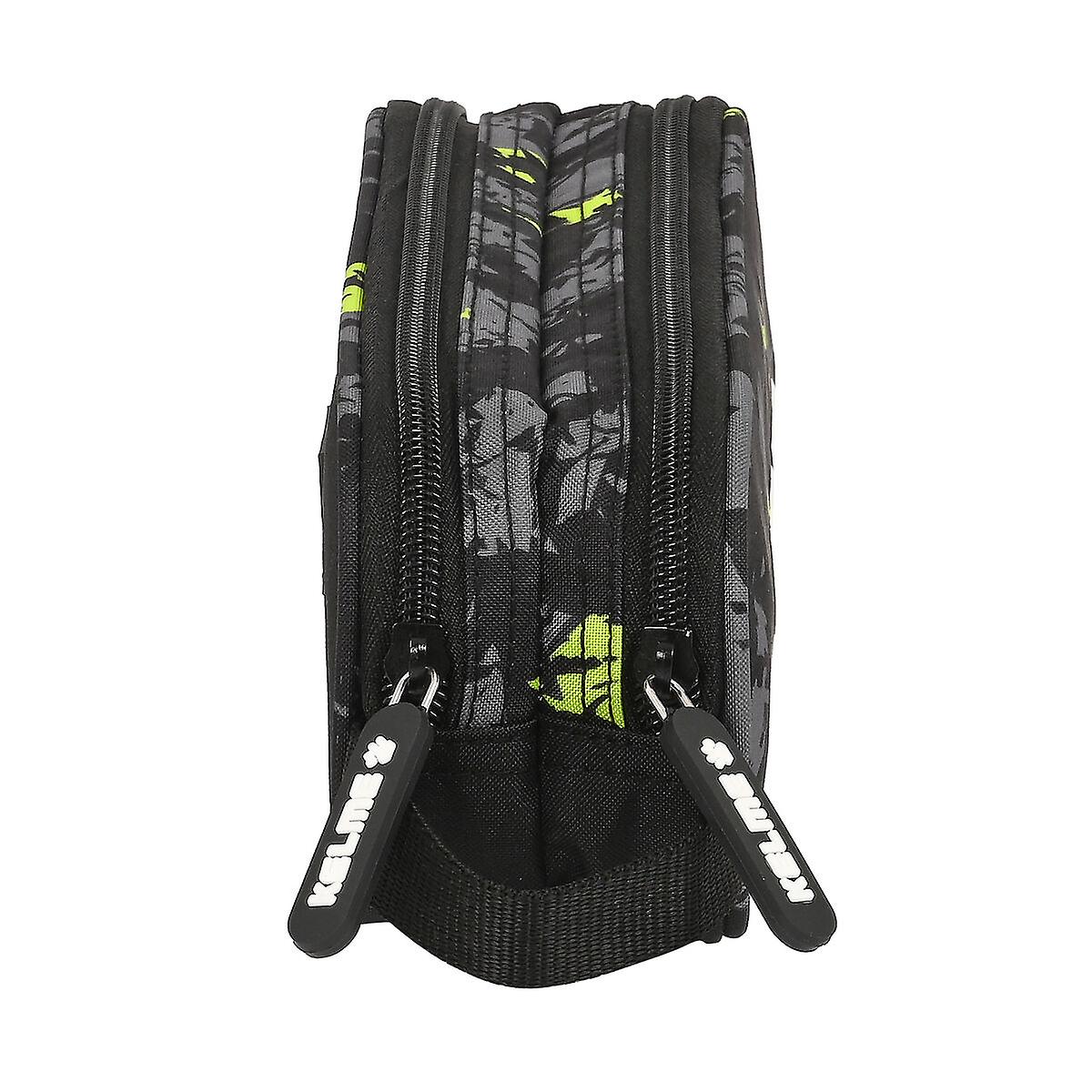 Double Carry-all Kelme Jungle Black Grey Lime (21 x 8 x 6 cm)