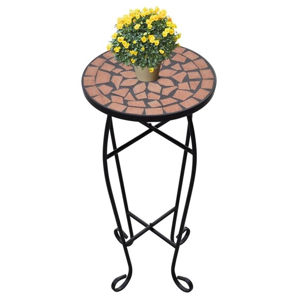 vidaXL Mosaic Side Table Plant Table Terracotta