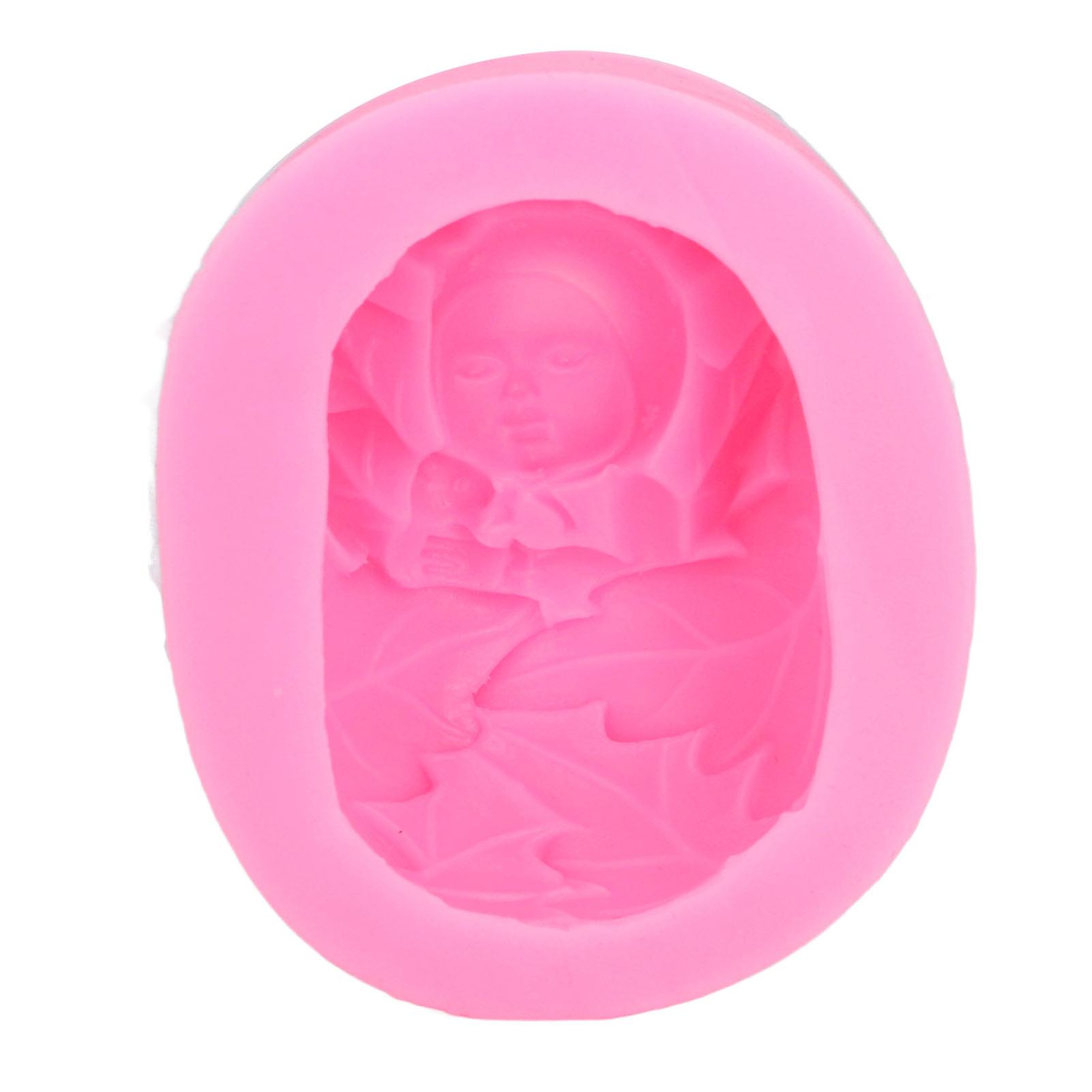 Baby Molds Silicone Pink Lovely Style Soft Comfortable Durable Washable Decorative Convenient Practical Cooking Tool