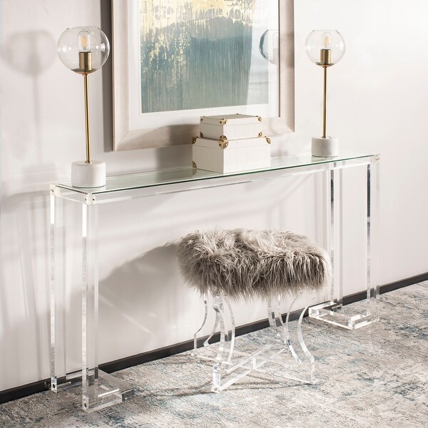 SAFAVIEH Couture Benji Acrylic Console Table - Clear - 52 in. W x 10 in. D x 30 in. H