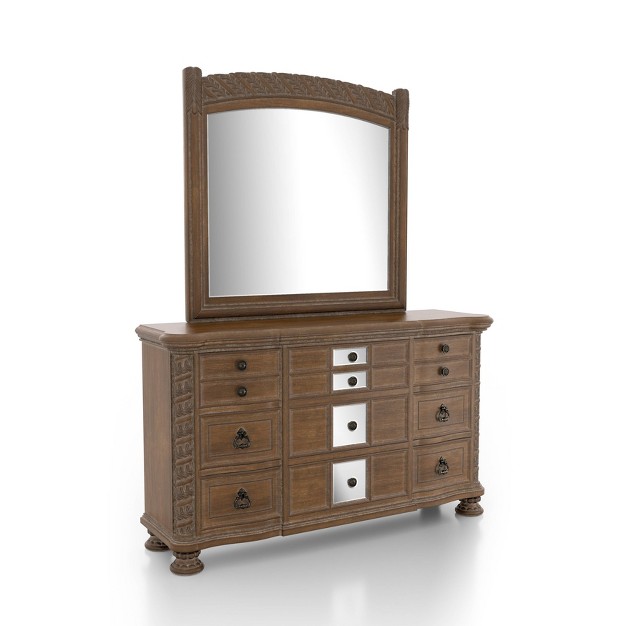 2pc Lellen Dresser And Mirror Set Rustic Natural Tone Homes Inside Out