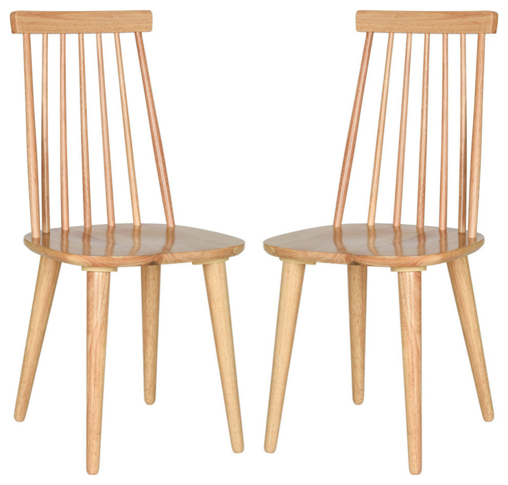 Cameo 17  x27 x27Spindle Side Chair  Set of 2  Natural   Midcentury   Dining Chairs   by Rustic Home Furniture Deco  Houzz