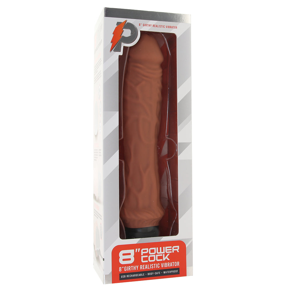 PowerCock 8 Inch Girthy Realistic Vibe in Mocha