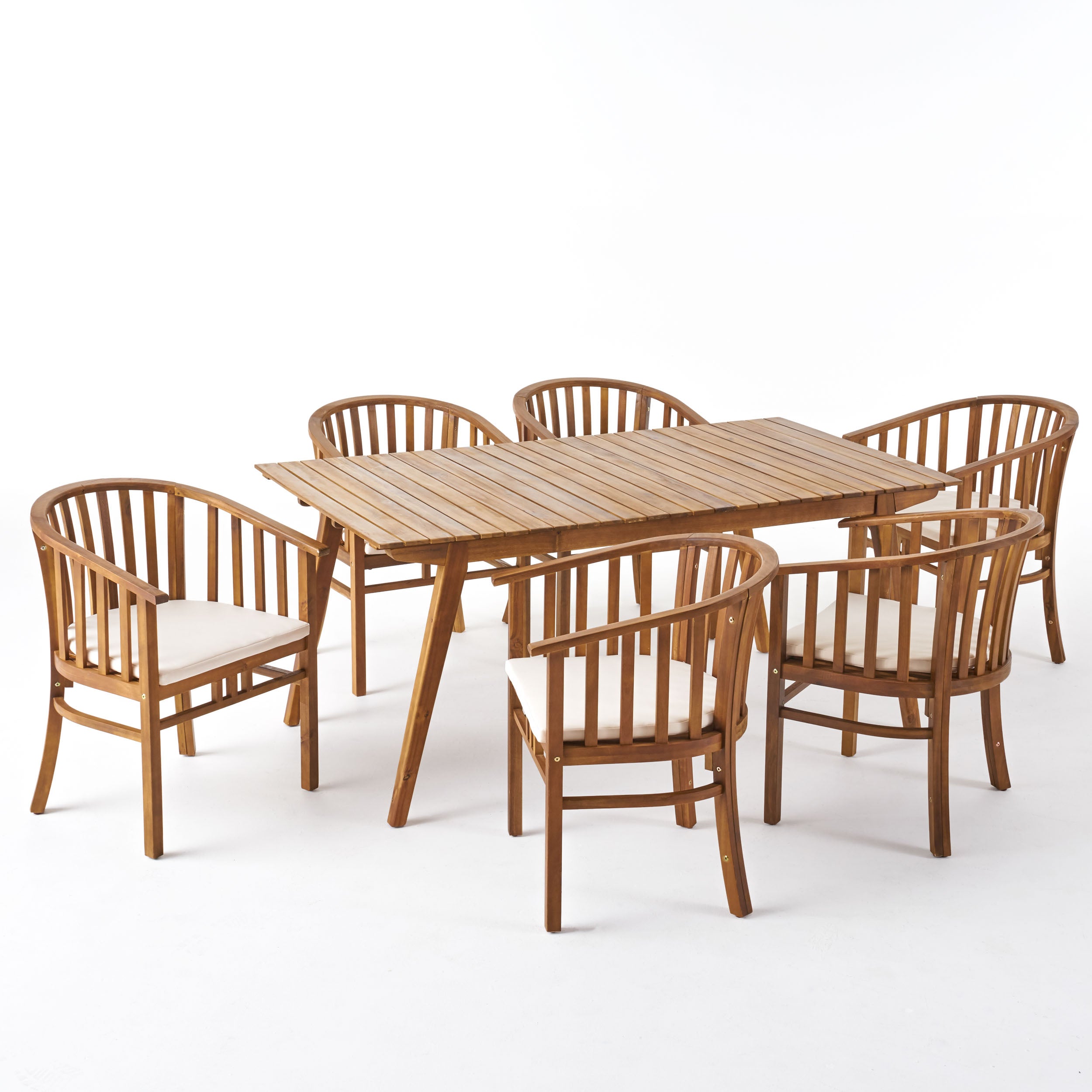 Rosin Outdoor 6 Seater Acacia Wood Dining Set